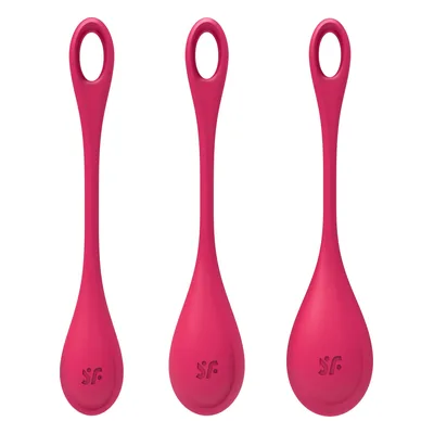 Comparatif des boules de geisha : Satisfyer Yoni Power 1 ensemble de boules de geisha sur fond blanc